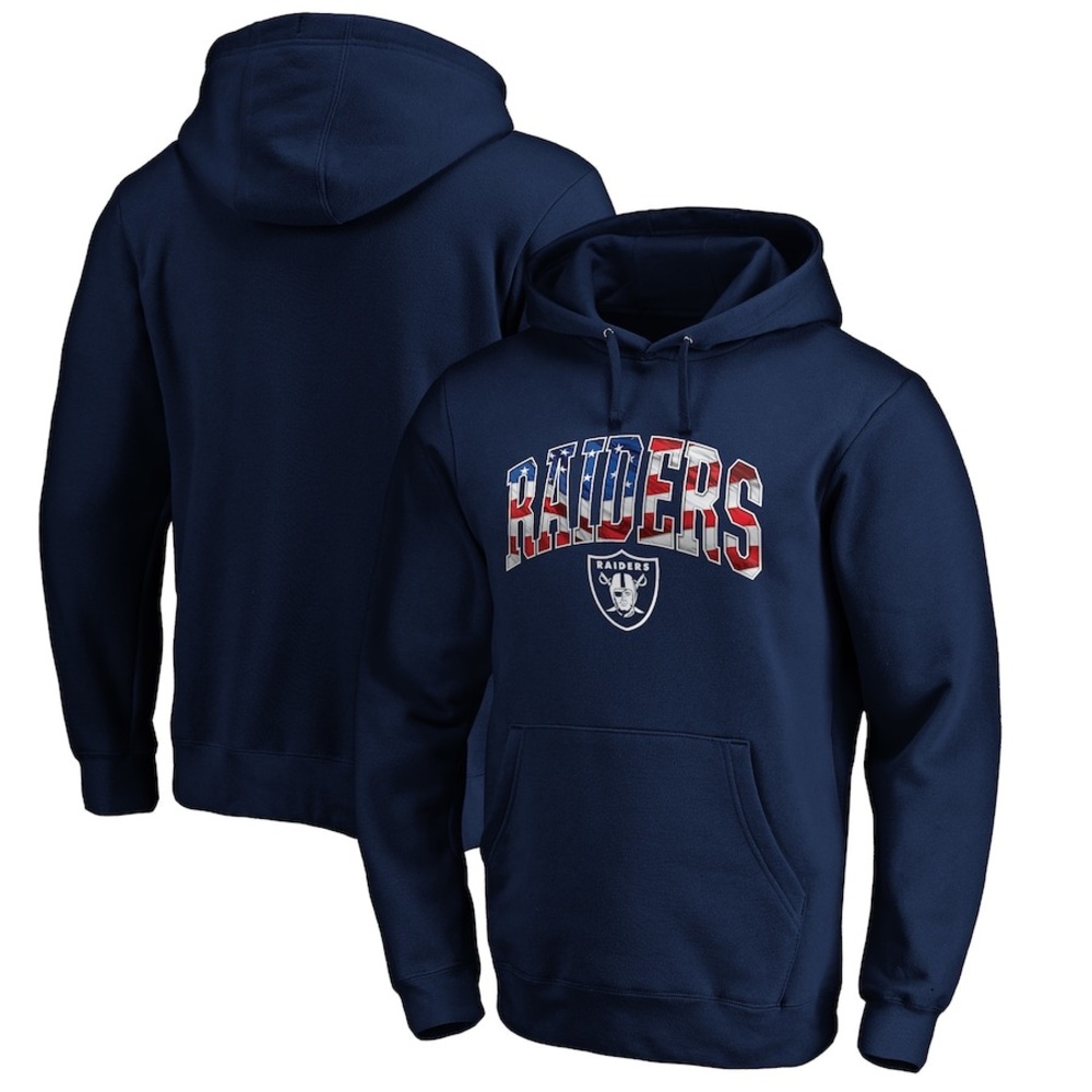 Fanatics men’s Navy blue Las Vegas Raiders Banner Wave Pullover Hoodie